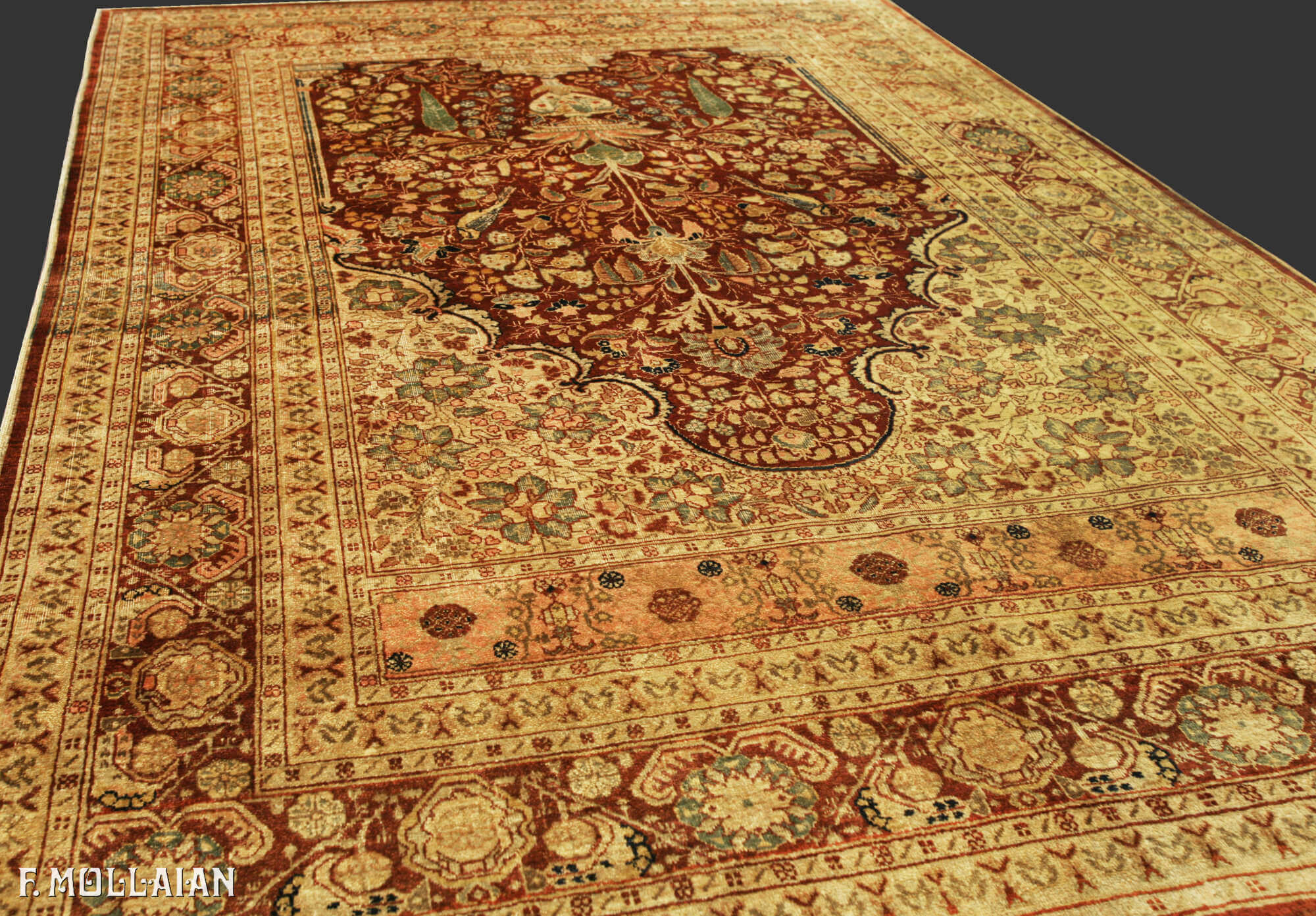 Antique Persian Tabriz Silk Rug n°:62434697